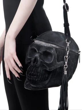Killstar Black Velvet Gravedigger Bag